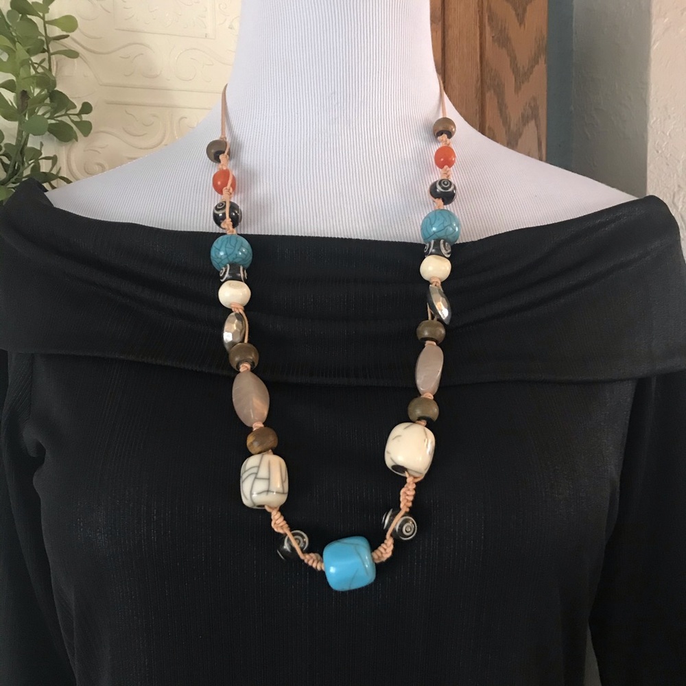 Beaded Necklace With Mixed Colored Beads